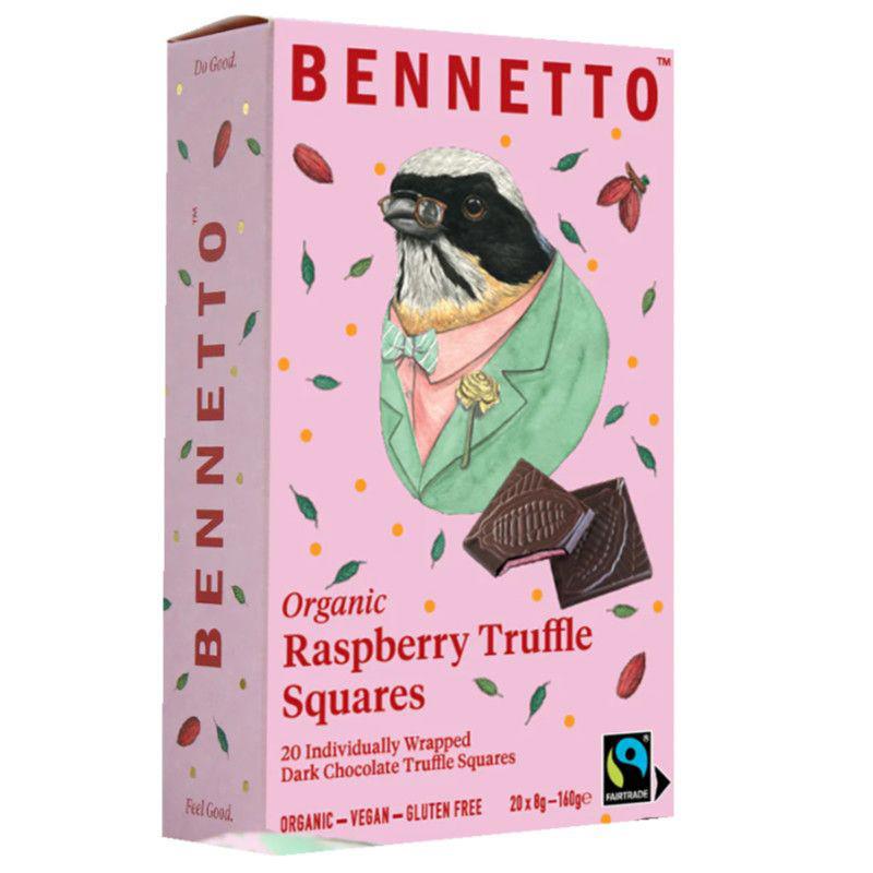 Bennetto Raspberry Dark Chocolate Truffle Squares 160g