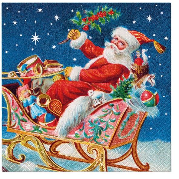 Santa On Sleigh Luncheon Napkins