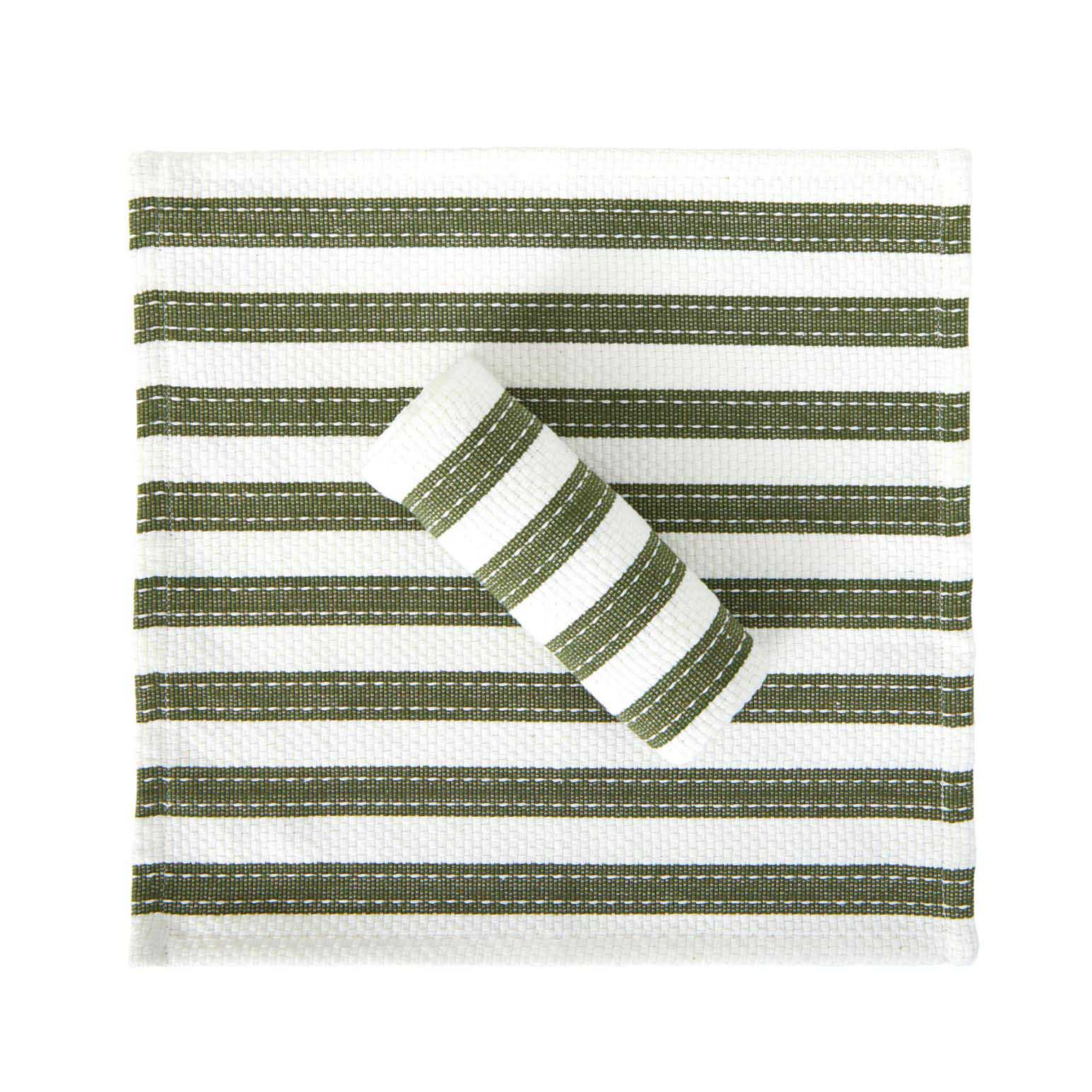 Wallace Cotton WC Stripe Washcloth Set Of 2