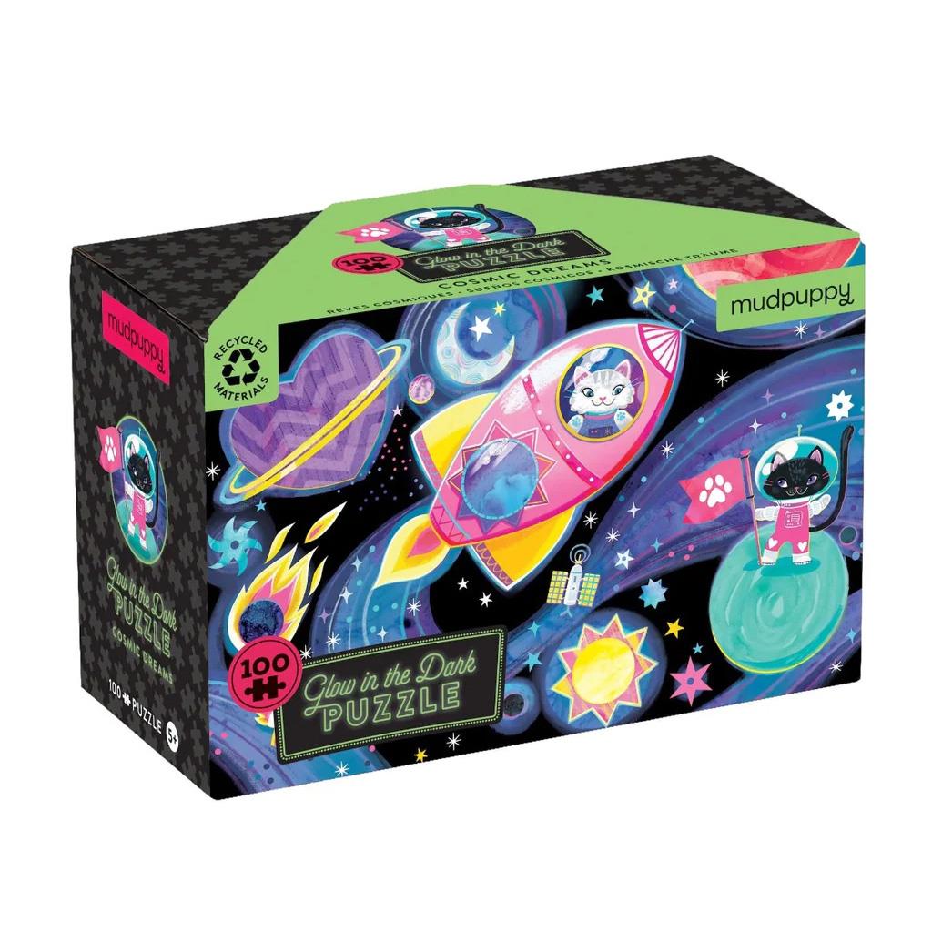 Mudpuppy Cosmic Dreams 100 Piece Glow In The Dark Puzzle