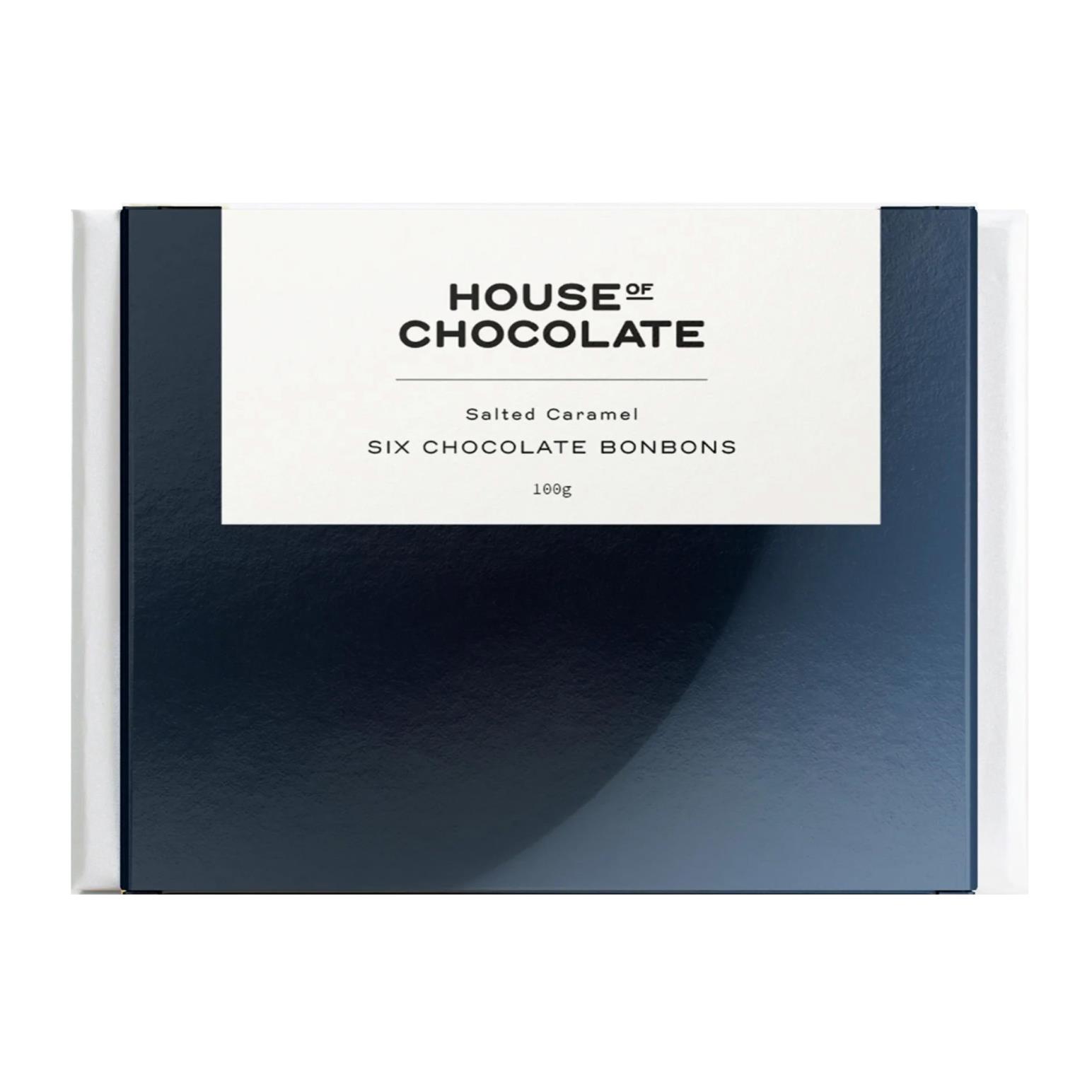 House of Chocolate Six Piece Salted Caramel Bonbon Box 100g