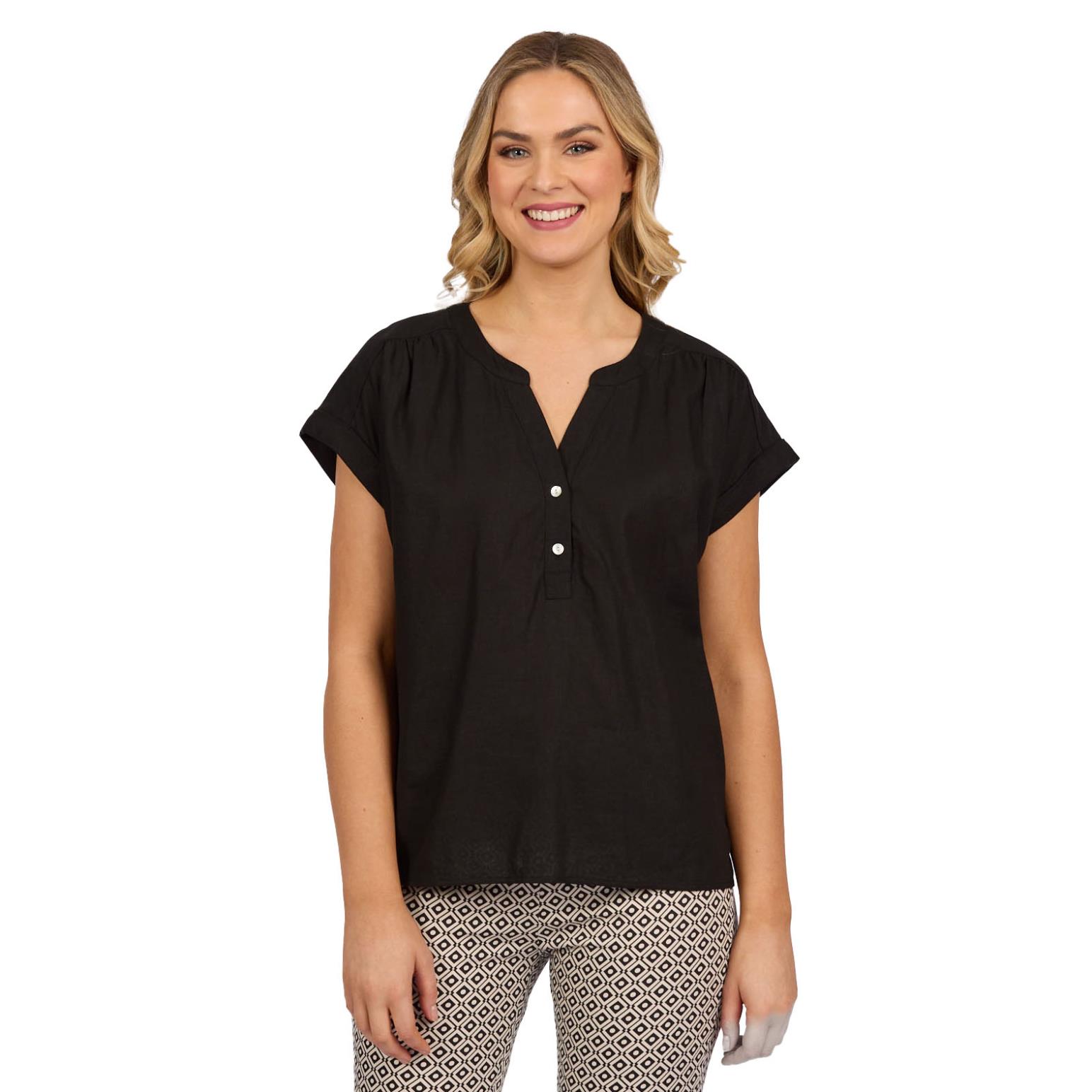 Vassalli Plain Dropped Shoulder Top With 1/2 Placket