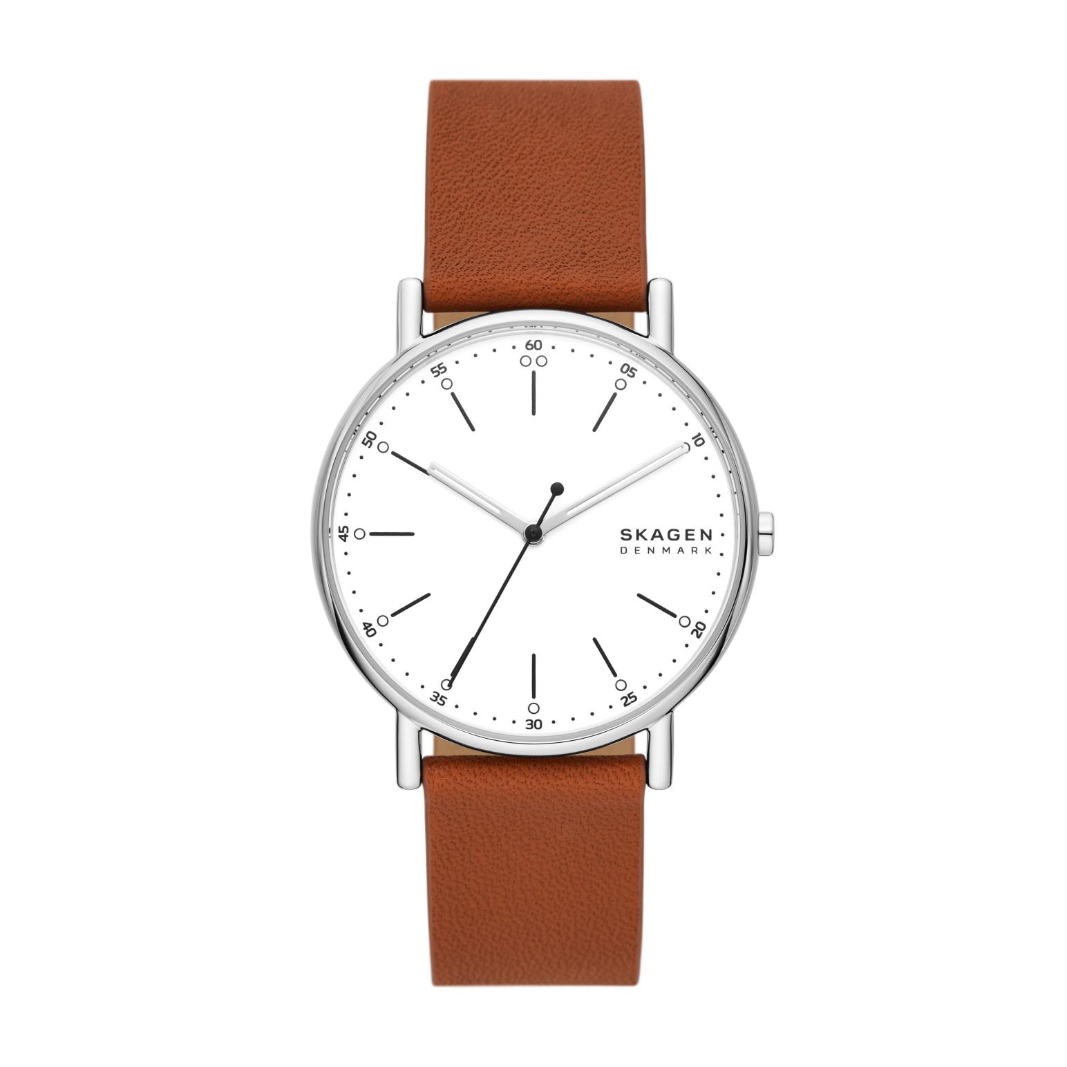 Skagen Signatur Three-Hand Luggage Leather Watch SKW6903