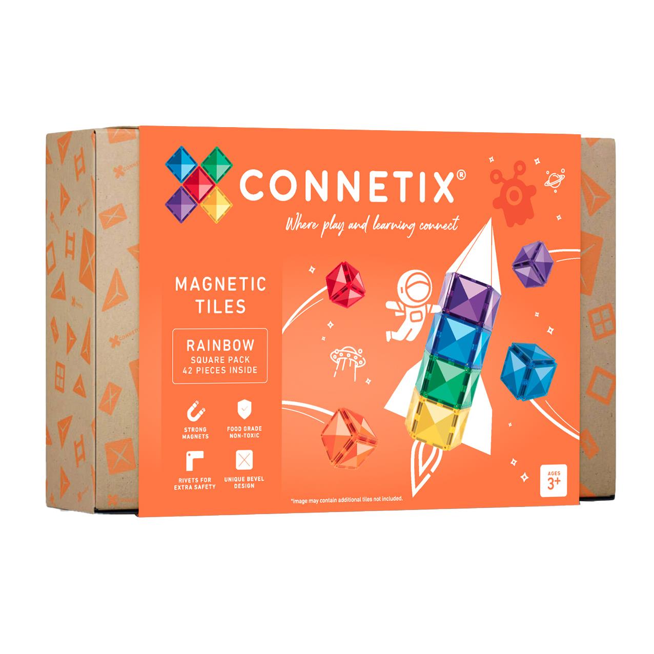 Connetix Tiles Rainbow Square Pack 42 Pc