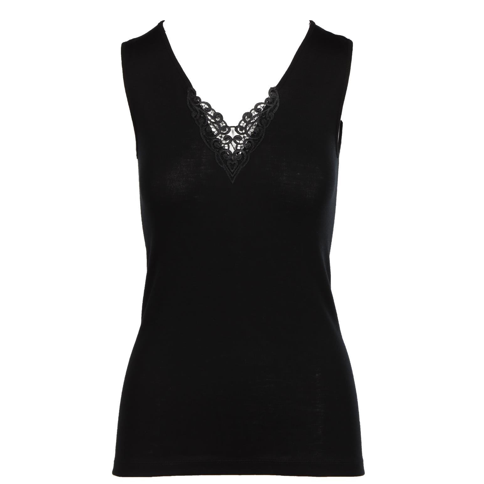 Baselayer Pure Wool Vest Lace Motif