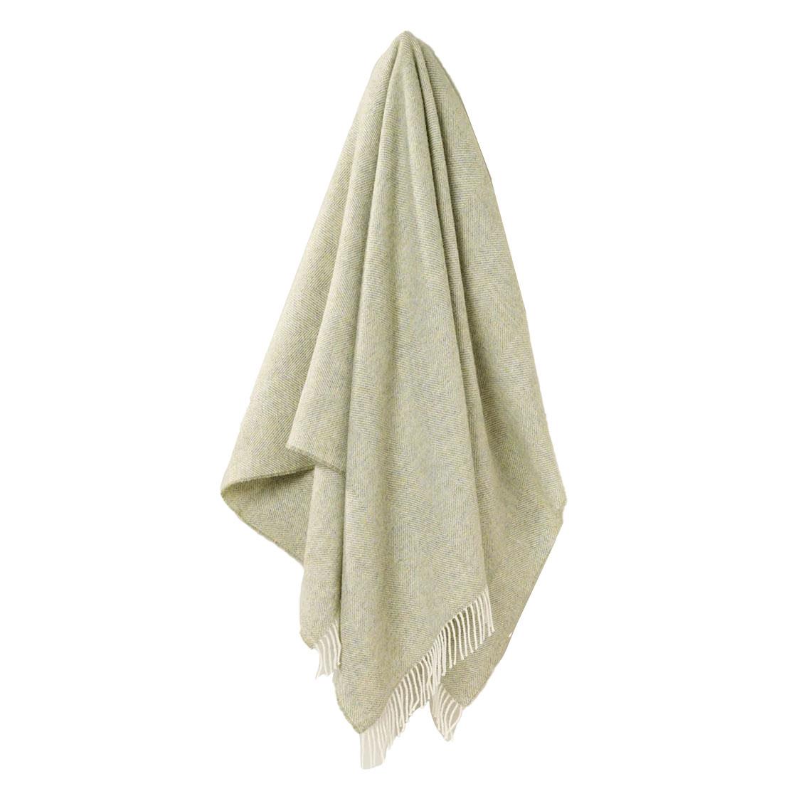 Exquisite Herringbone NZ Pure Wool Collection Throw Sage