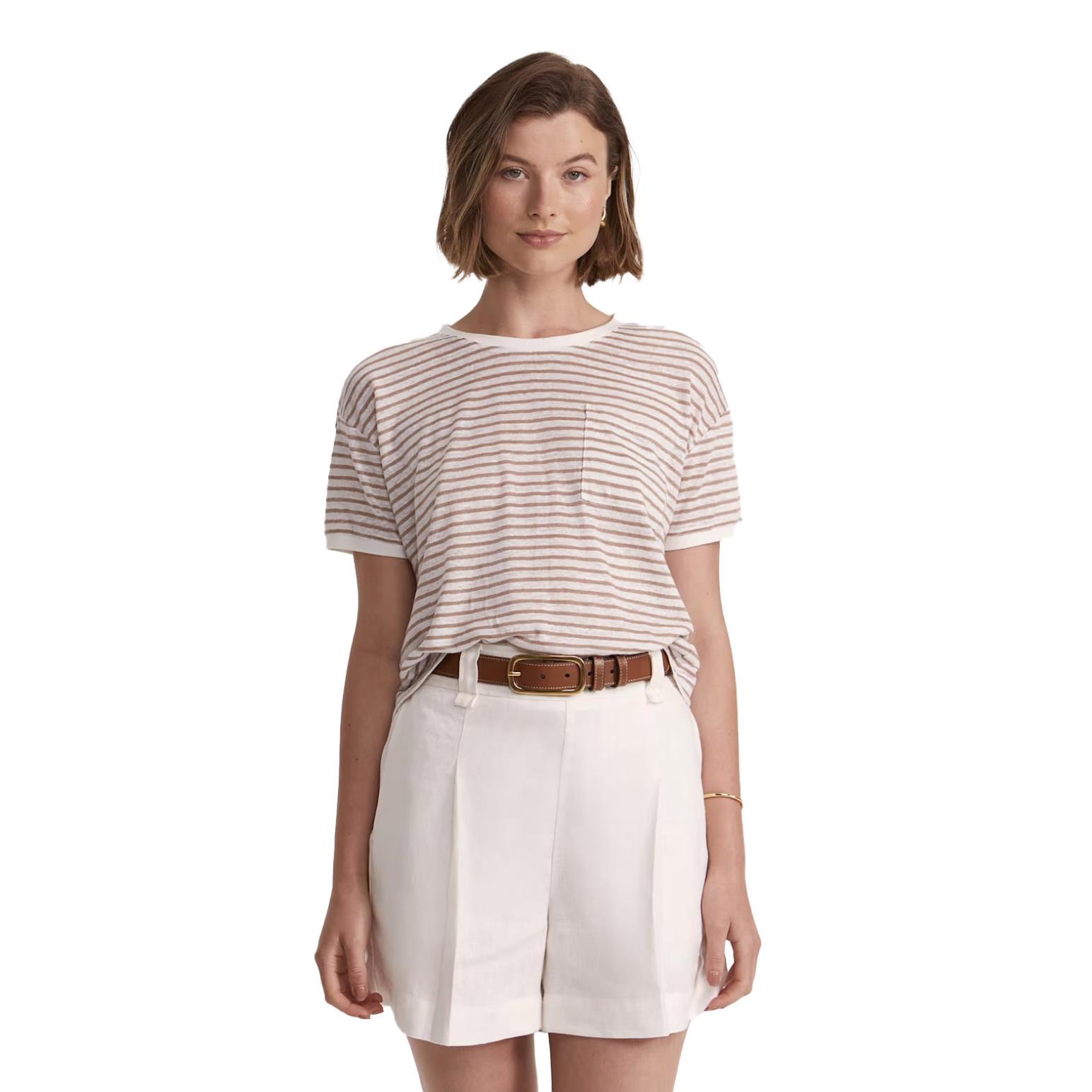 SABA Madison Linen Striped Tee