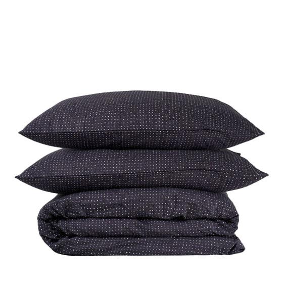 Città Inku Organic Cotton Linen Duvet Cover Midnight Queen