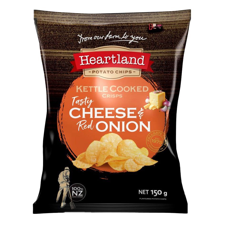 Heartland Kettle Cooked Tasty Cheese & Red Onion 150g