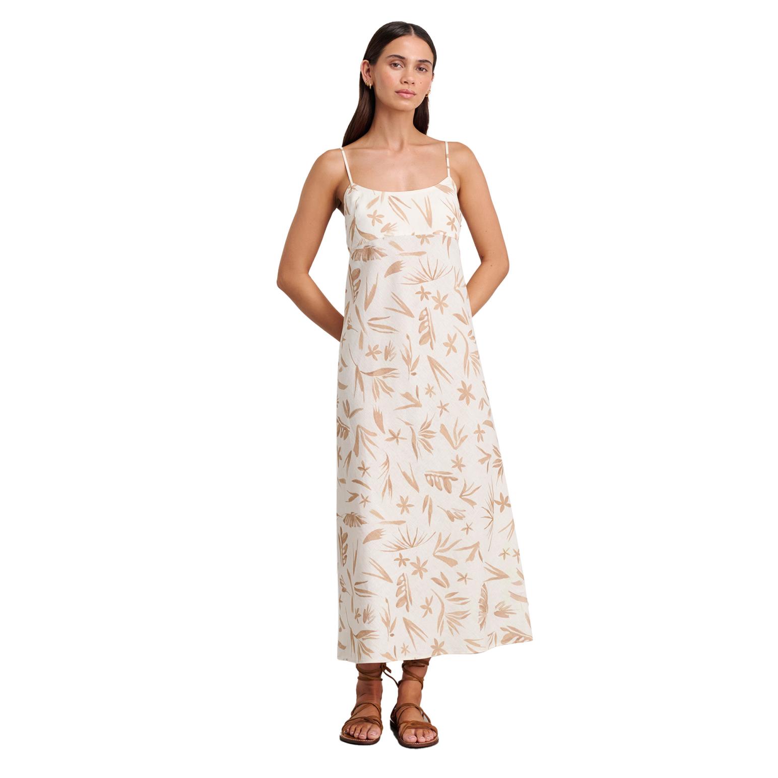 JAG Flora Linen Shirred Dress