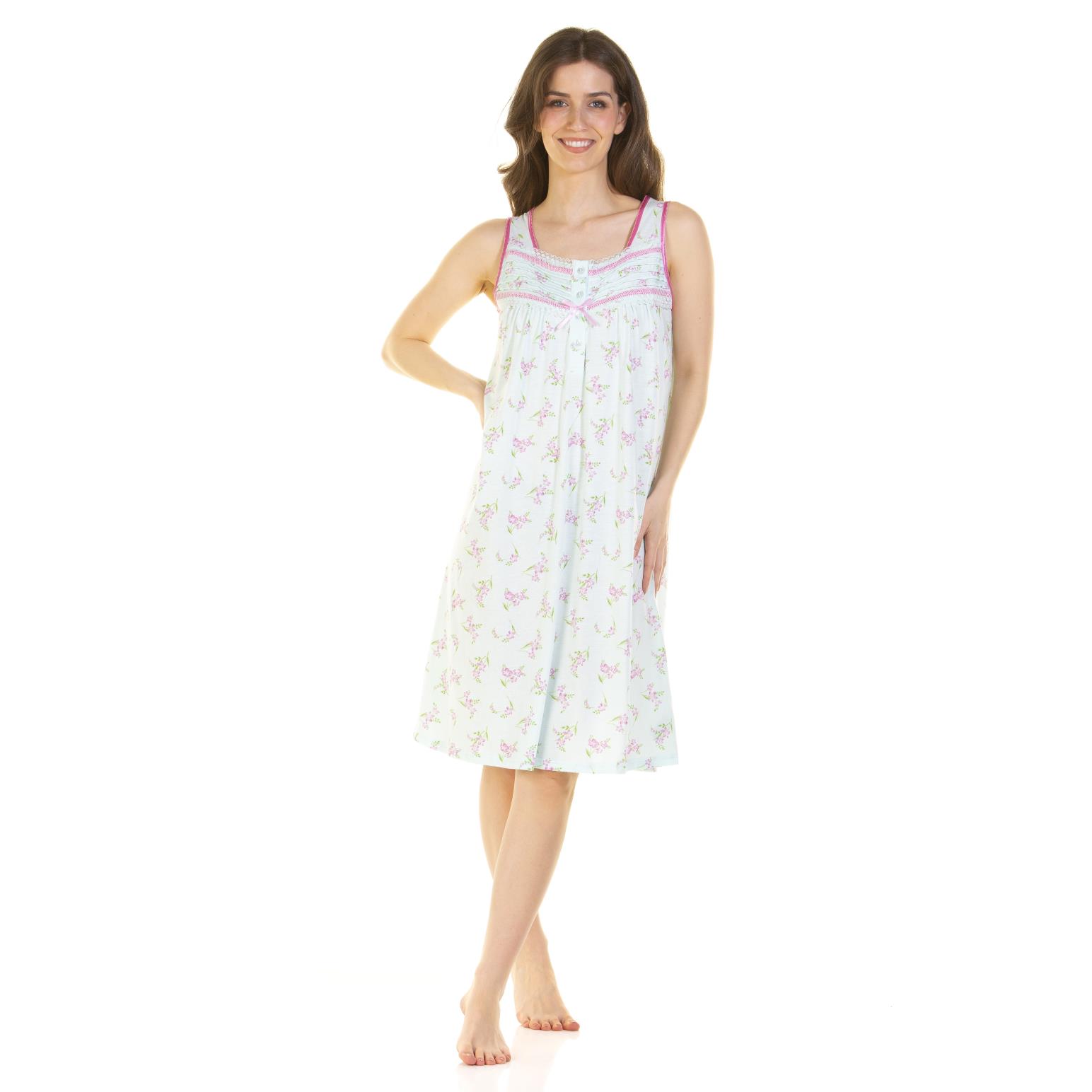 La Marquise Primrose In Bloom Cotton Rich Sleeveless Nightdress