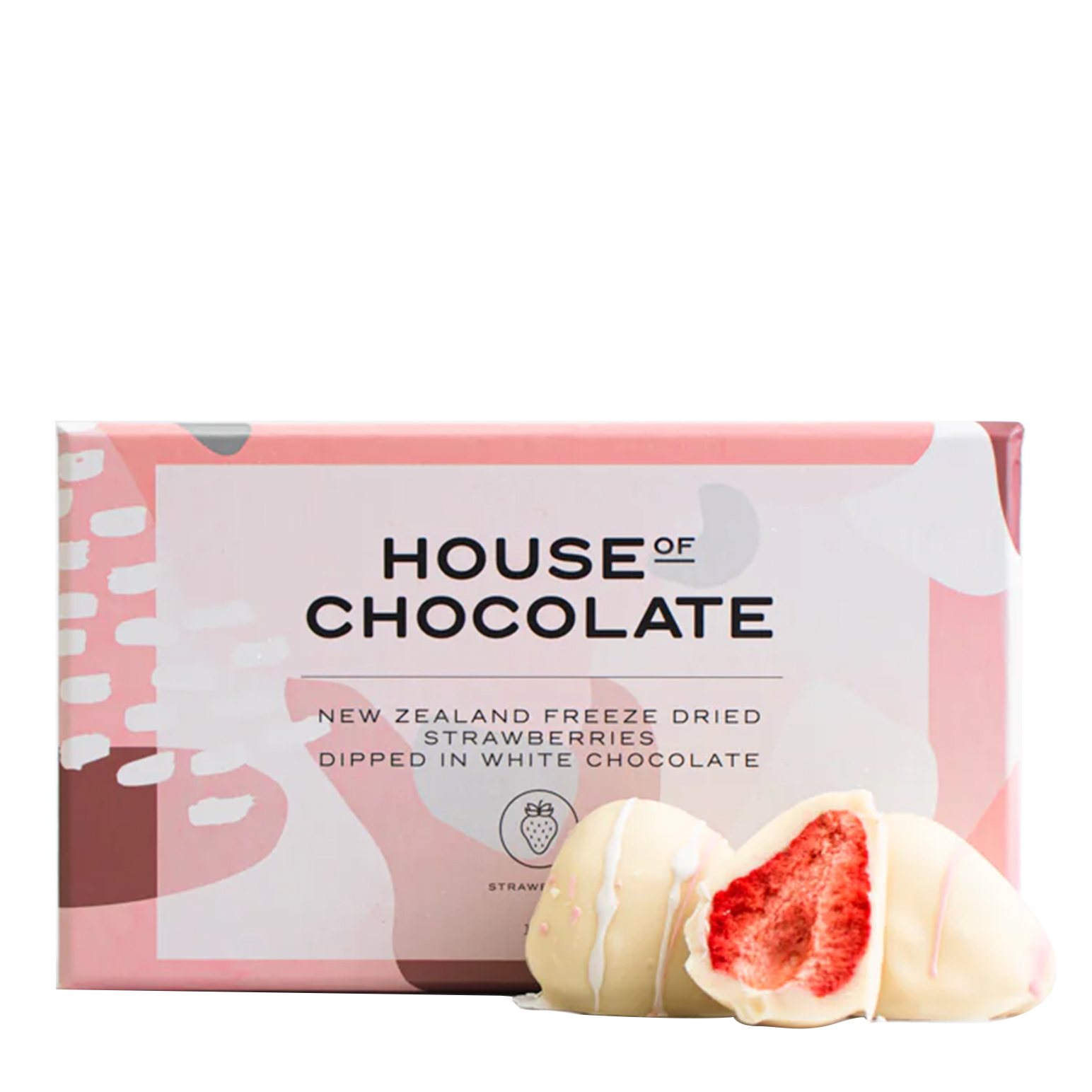 House of Chocolate White Chocolate Freeze Dried Strawberries 100g