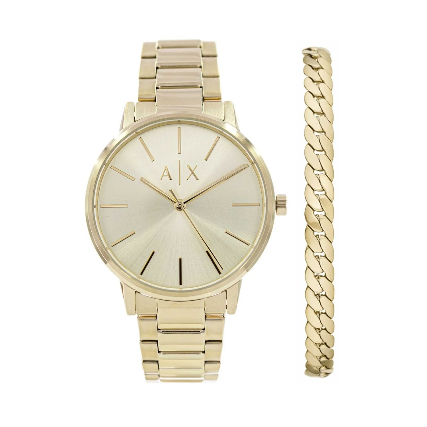 Armani Exchange Gold Watch Set AX7144