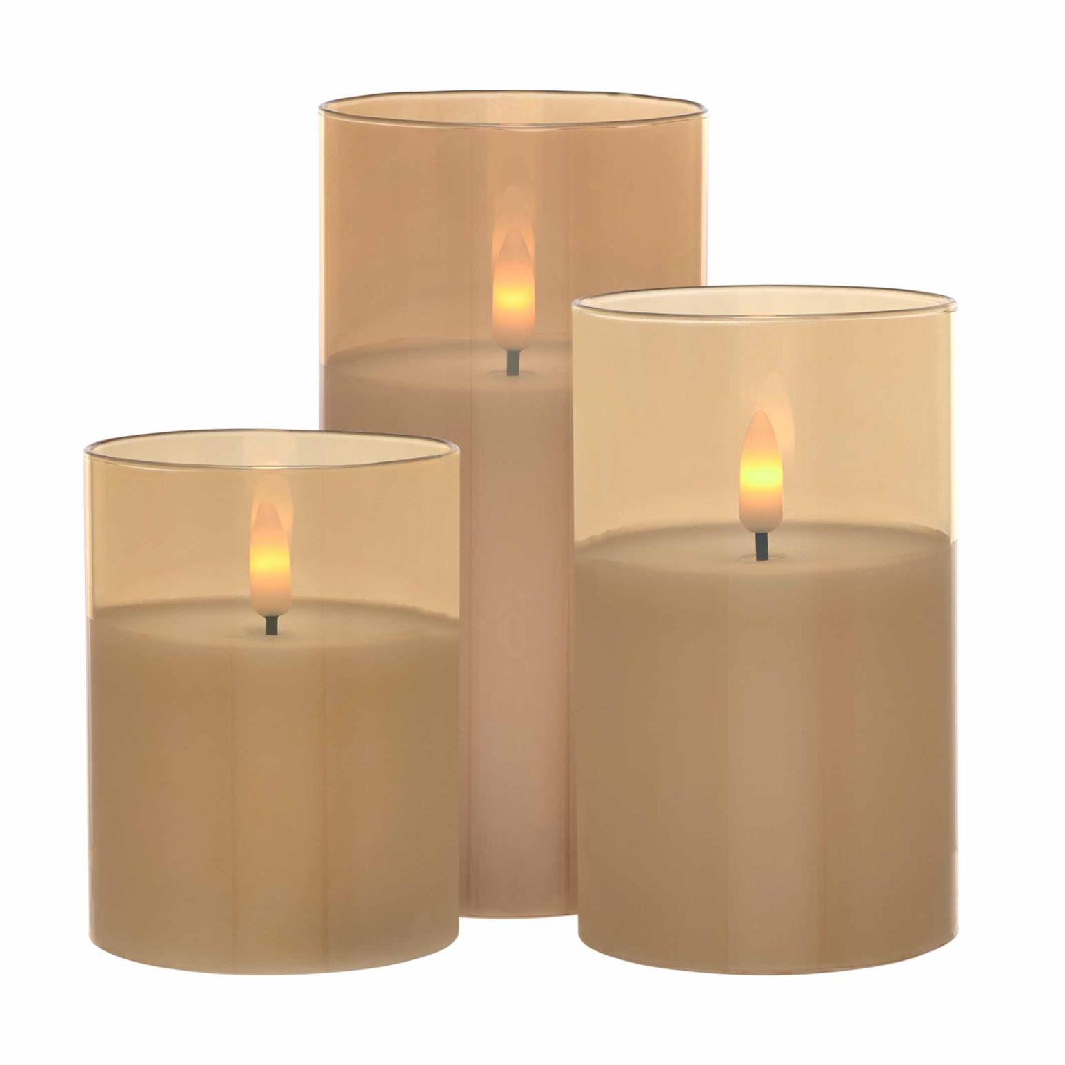 Maxwell & Williams Let's Get Lit Flameless Candle Glass Hurricane Set Of 3