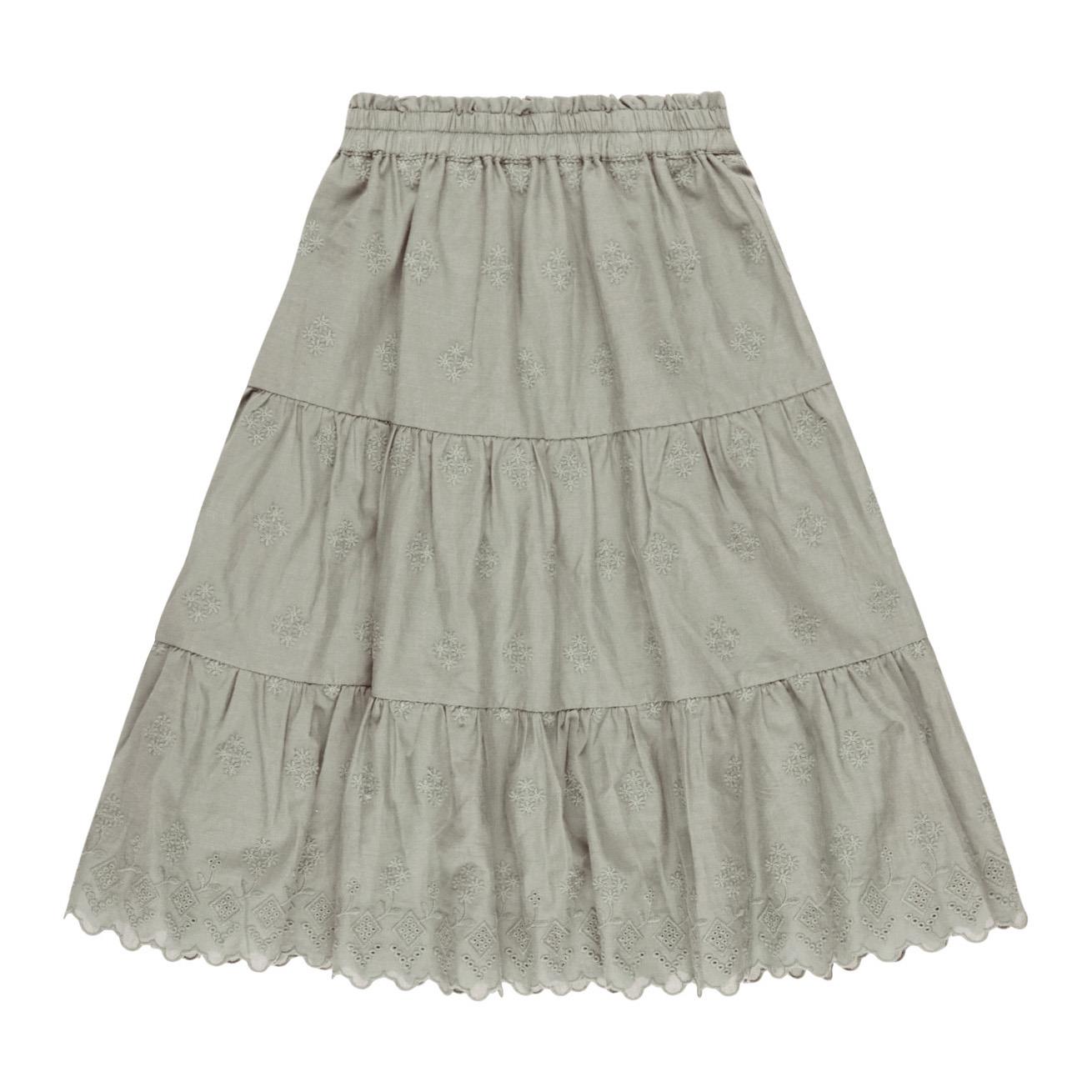 Rylee + Cru Ruffle Tiered Midi Skirt