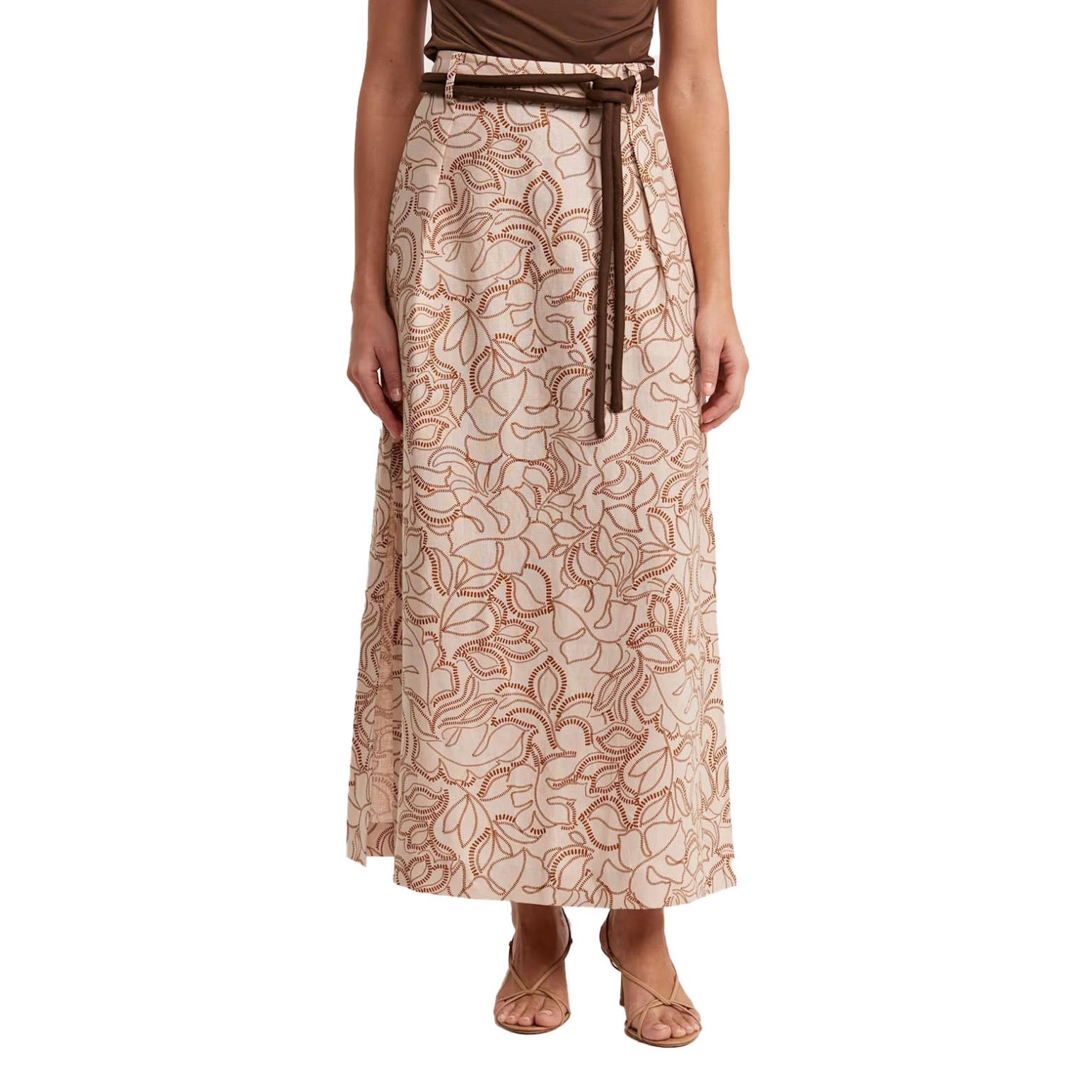 SABA Juni Belted Midi Skirt