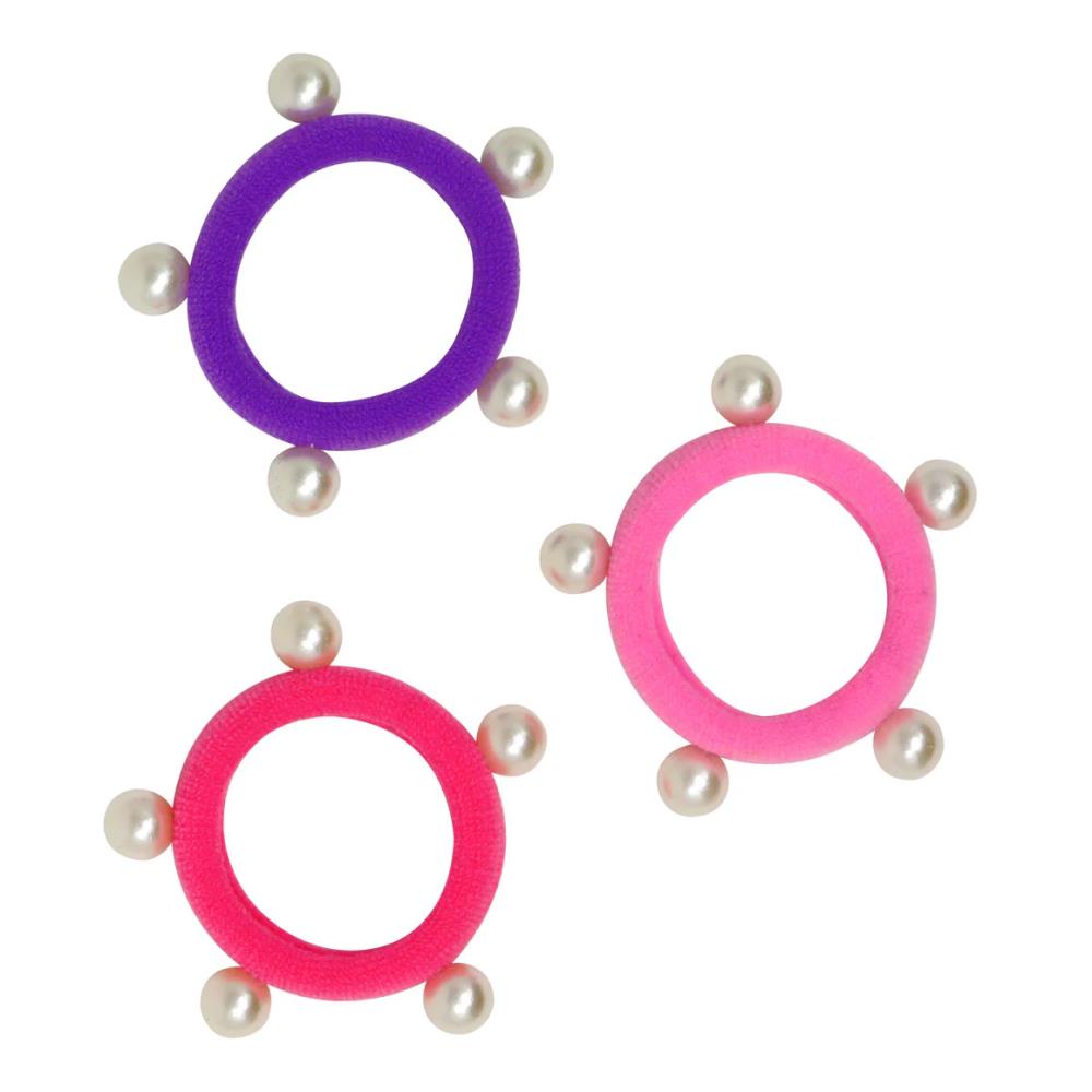 Pink Poppy Pearl Hair Elastics