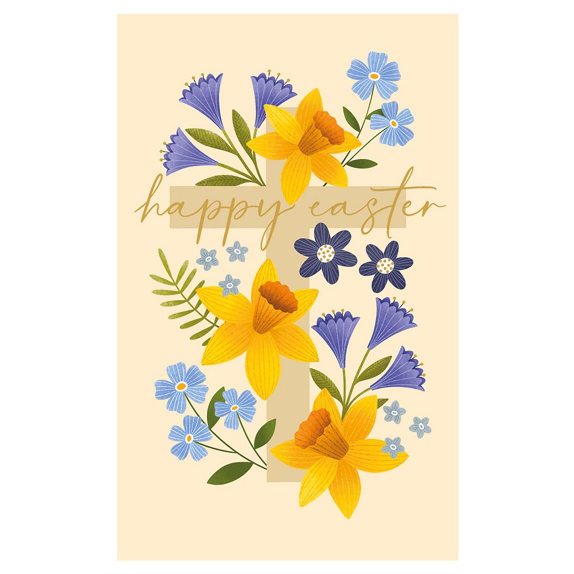 Image Gallery Card Daffodils Cross Easter Card