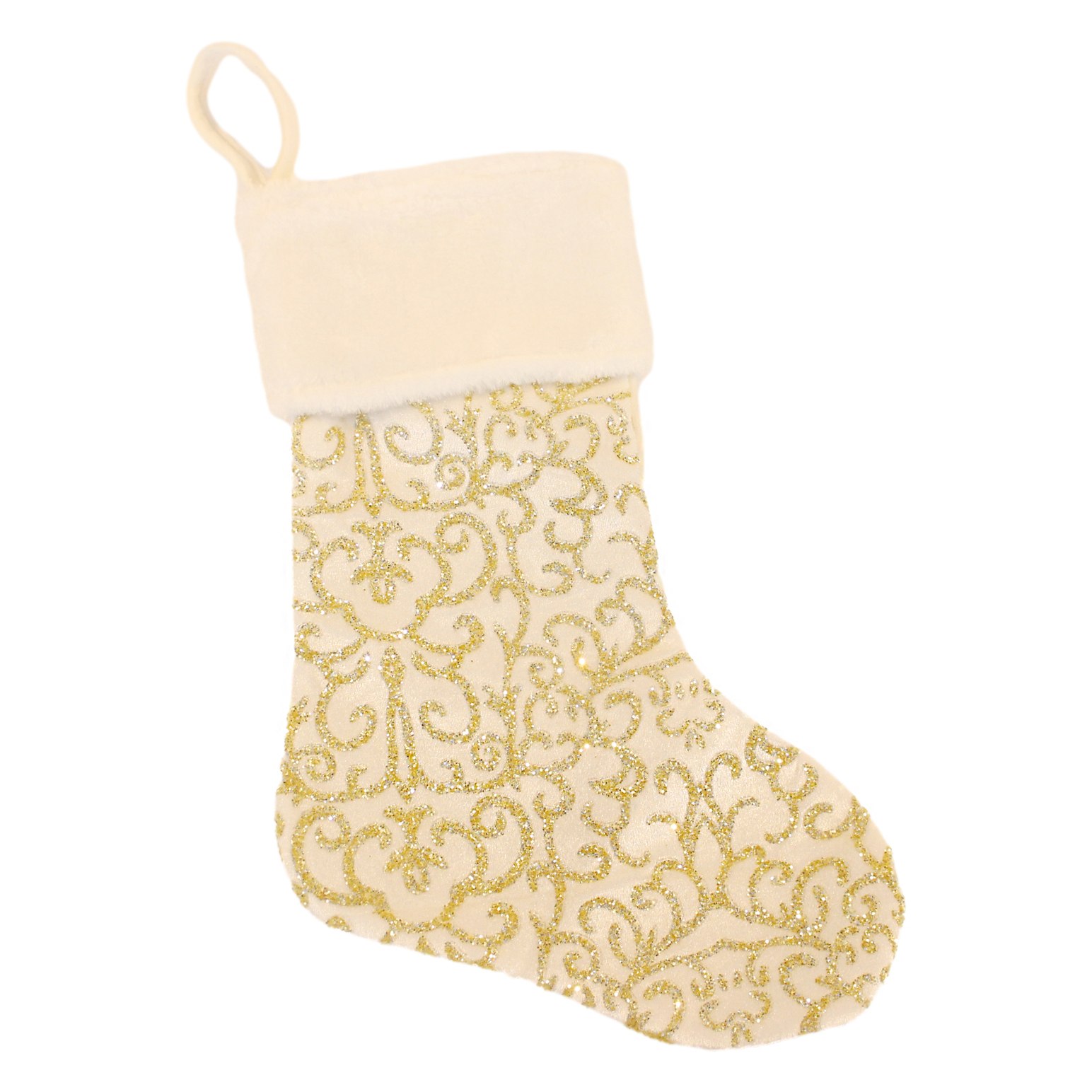 Stocking Cream & Gold 20 Inch