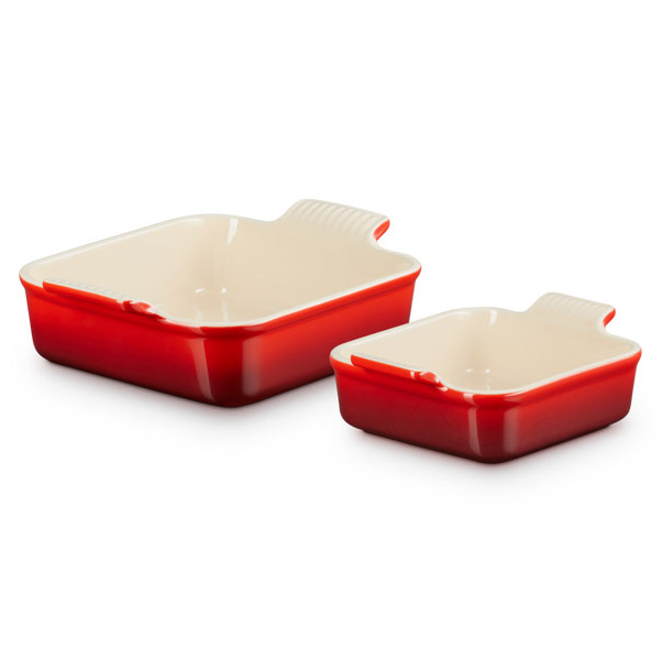 Le Creuset Heritage Square Dish Set Of 2 - Cerise