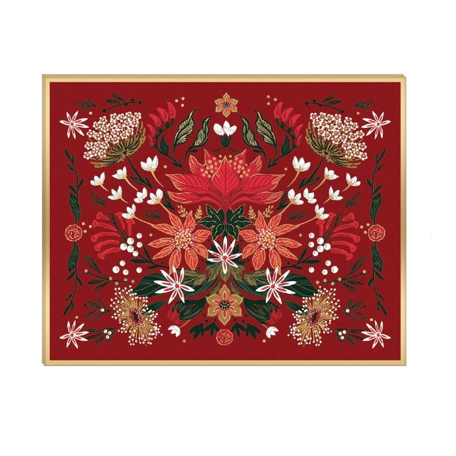 Punch Studio Christmas Garden Paper Placemats Set of 12