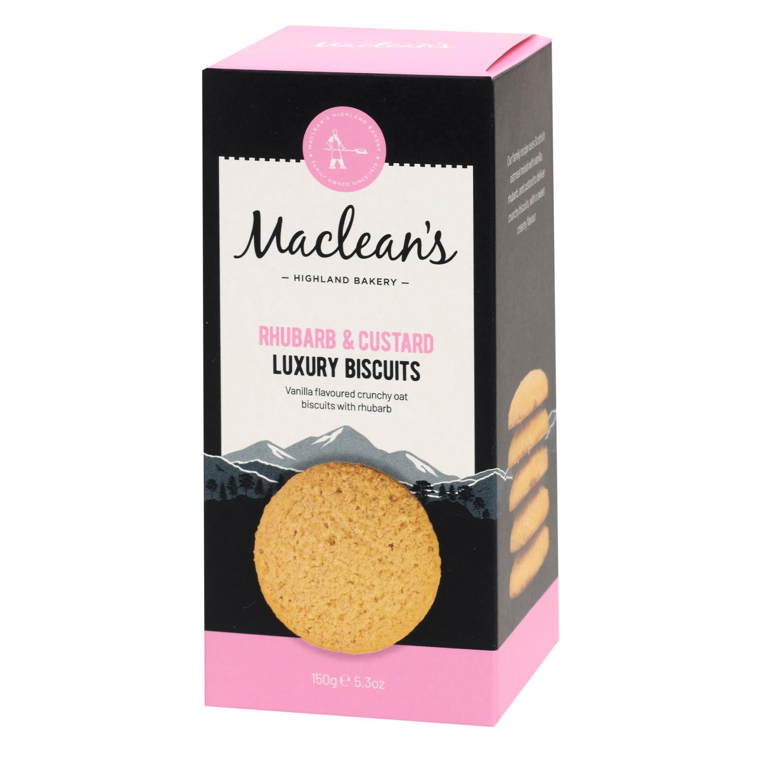 Macleans Highland Bakery Rhubarb And Custard Luxury Biscuits 150G