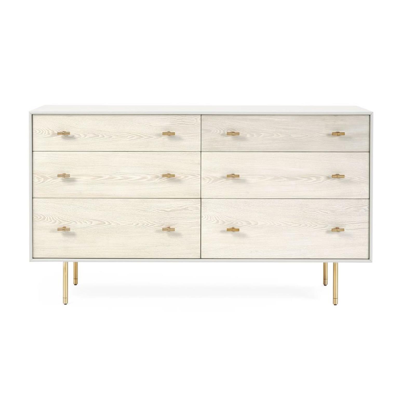 West Elm Modernist Wood And Lacquer 6-Drawer Dresser